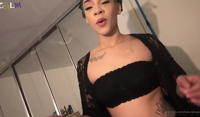 Big ass bitch twerks on a huge cock