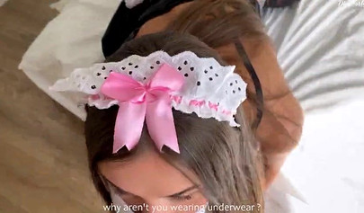 Busty hotel maid provides extra service to horny clients