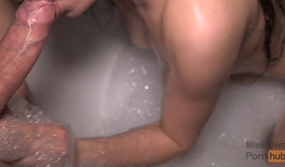 Young babe with perfect tits gets nailed in the bathtub