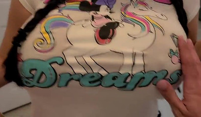 Sexy Latina teen with big tits gets stepdad to fuck her ass