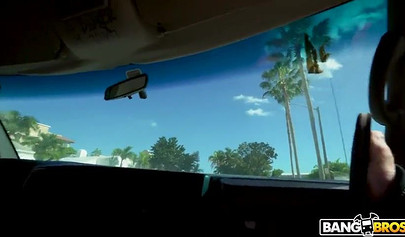 Busty brunette Latina Alex Vega gets pounded and cumshot in public