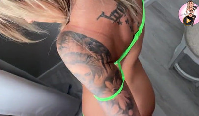 Sexy amateur blonde pounded hard while in bikini