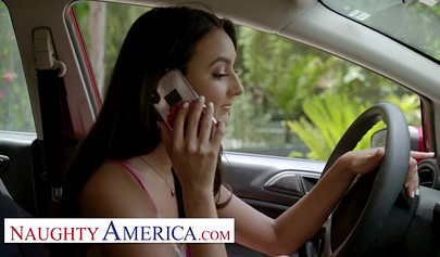 Gorgeous Latina Eliza Ibarra cumshot after milking friend's dad's cock