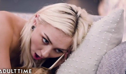 Naughty blonde babysitter Chloe Temple fucked her boss