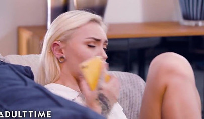 Naughty blonde babysitter Chloe Temple fucked her boss