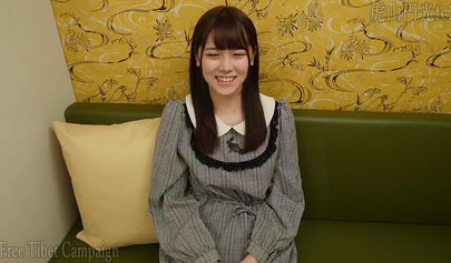 Gorgeous Asian brunette stuffing her pussy with big dildo