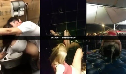 Horny amateur teen pounded in a public threesome on snapchat
