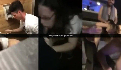 Horny amateur teen pounded in a public threesome on snapchat