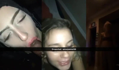 Horny amateur teen pounded in a public threesome on snapchat