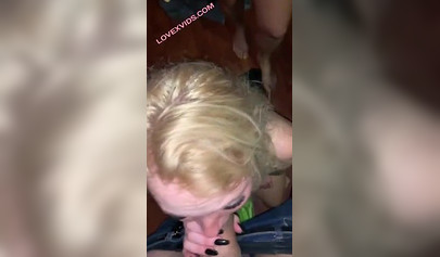 Sexy British brunette pounded rough at an orgy birthday party