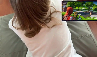 Horny amateur brunette pounded hard after playing video games