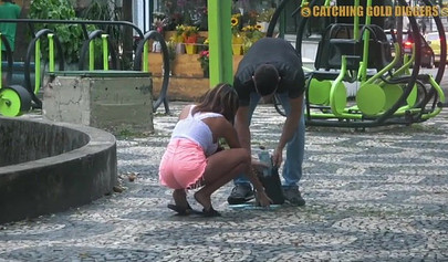 Naughty Brazilian brunette milking Antonio Mallorca's cock hard