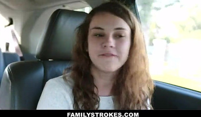 Naughty teen Ellie Eilish getting big cumshot after milking dad's cock