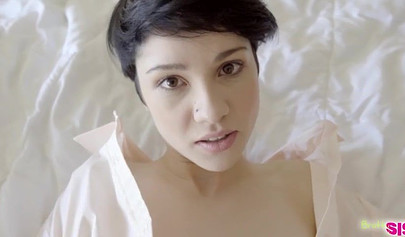 Horny brunette teen Cadey Mercury seducing and milking step brother's cock