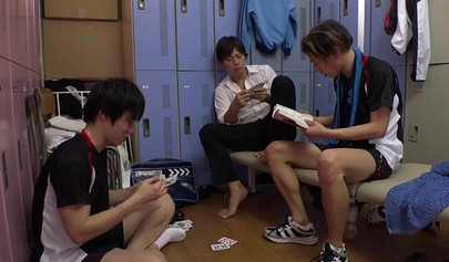 Beautiful Asian teen hardcore gangbanged in the locker room