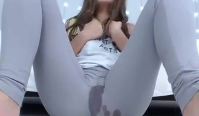 Playful amateur brunette squirting after drilling in a gangbang