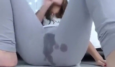 Playful amateur brunette squirting after drilling in a gangbang