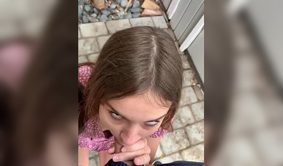 Petite Ellie Eilish riding big cock in sundress at the library