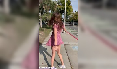 Petite Ellie Eilish riding big cock in sundress at the library