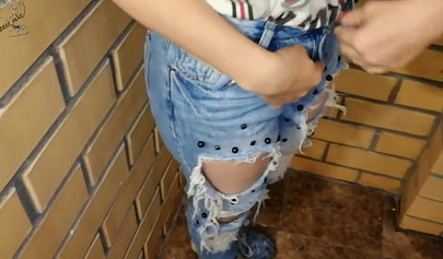 Stunning amateur blonde getting her holes filled in public