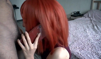 Kinky redhead hottie cuckolds her husband and gets pounded