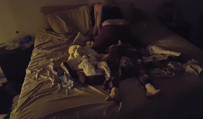 Busty brunette got hardcore fucked in missionary on the bed