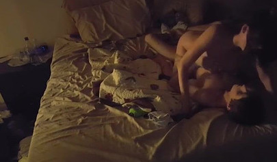 Busty brunette got hardcore fucked in missionary on the bed