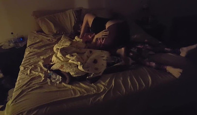 Busty brunette got hardcore fucked in missionary on the bed