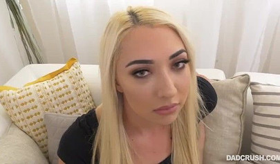 Naughty blonde Jessica Jones milked stepdad's cock after making it hard