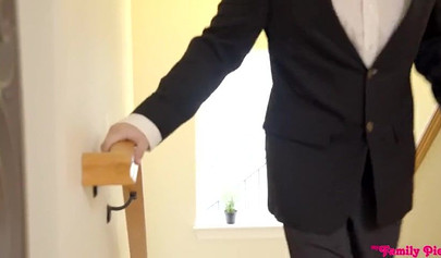 Gorgeous brunette teen Tiffany Watson fucking in a threesome with stepsister