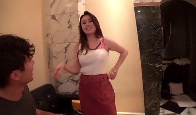 Playful petite Asian brunette got creampied after riding big cock