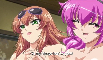 Horny lesbian teen nympho drilled in sexy hentai threesome