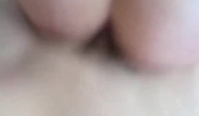 Chubby amateur brunette giving a sloppy blowjob after hardcore doggystyle