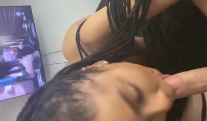 Gorgeous ebony teen Kira Noir seduced and banged her horny roommate