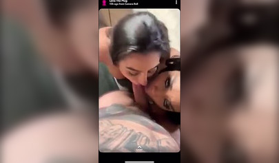 Latina babes fuck together in a steamy threesome