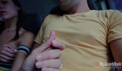 Hot fat ass Latina gives a blowjob in public