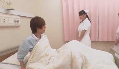 Petite Asian nurses drilled in a threesome with a doctor