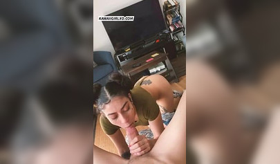 Horny Latina brunette riding a big dick gets cumshot hard