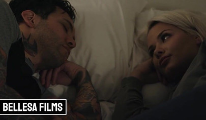 Petite blonde Elsa Jean getting cumshot after sloppy blowjob