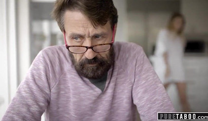 Shy blonde teen Riley Star let her stepdad hardcore pound her