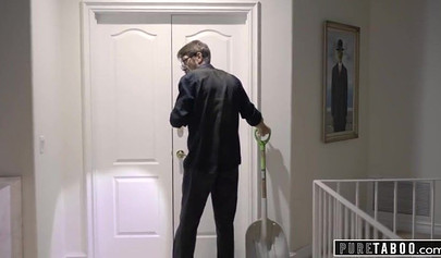 Shy blonde teen Riley Star let her stepdad hardcore pound her