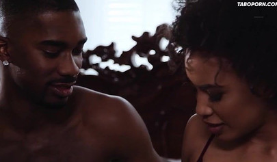 Naughty ebony teen Demi Sutra fucking her horny stepbrother