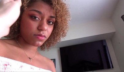 Slutty ebony teen Alex Adams milking her stepdad's cock