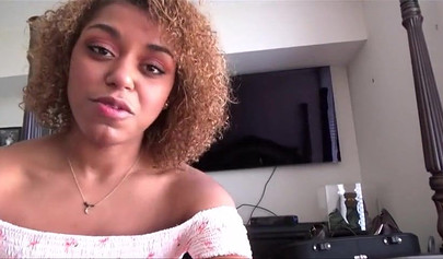 Slutty ebony teen Alex Adams milking her stepdad's cock