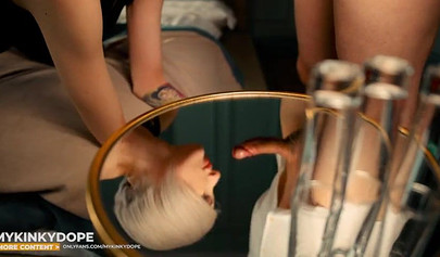 Naughty petite blonde Mykinkydope hardcore pounded from behind