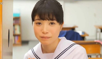 Beautiful Asian brunette got a deep creampie from an old cock