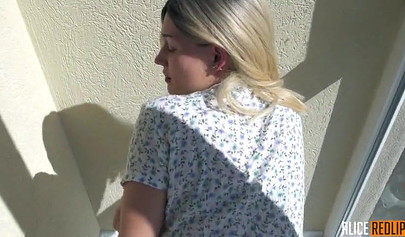 Horny amateur blonde cumshot after hard doggystyle and blowjob