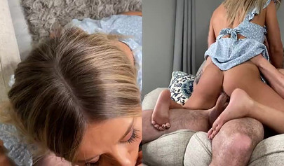 Slutty amateur blonde teen drilled with a big cock