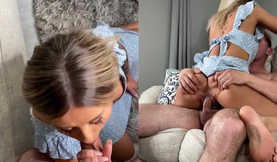 Slutty amateur blonde teen drilled with a big cock