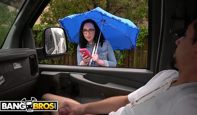 Shy teen brunette with a big ass picked up and pounded